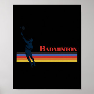 Retro Badminton 70s And 80s Party Poster