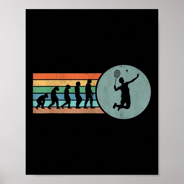 Retro Badminton Evolution Shuttle Vintage Badminto Poster (Front)