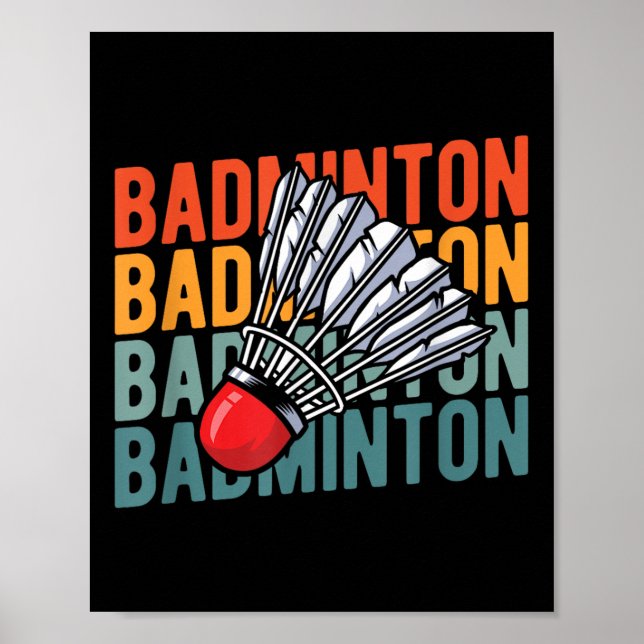 Retro Badminton Racket Team - Player Vintage Shutt Poster (Front)