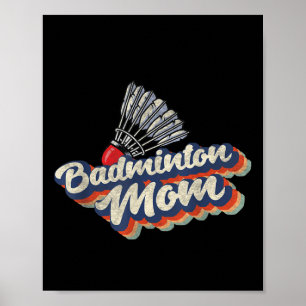 Retro Badminton Team Sport Player Coach 70s 80s Vi Poster