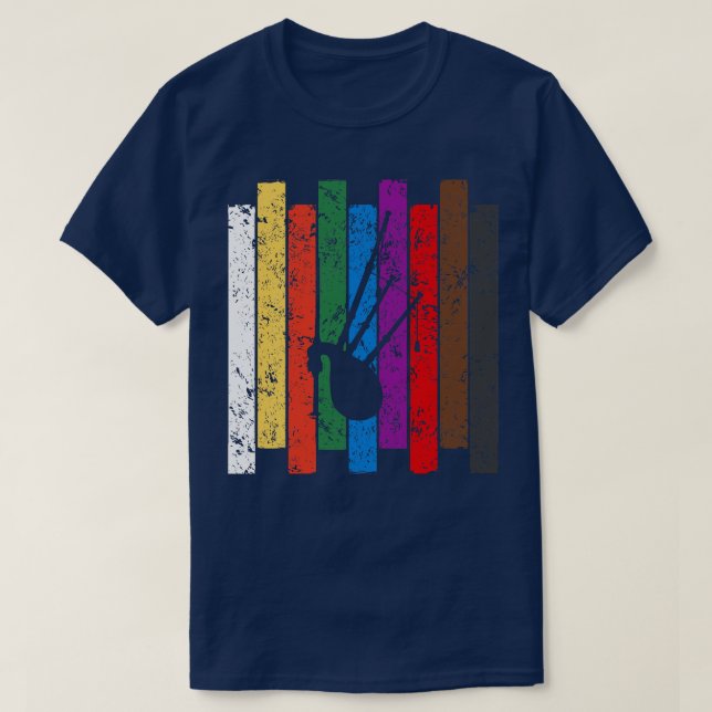 Retro Bagpipe Silhouette 1 T-Shirt (Design Front)