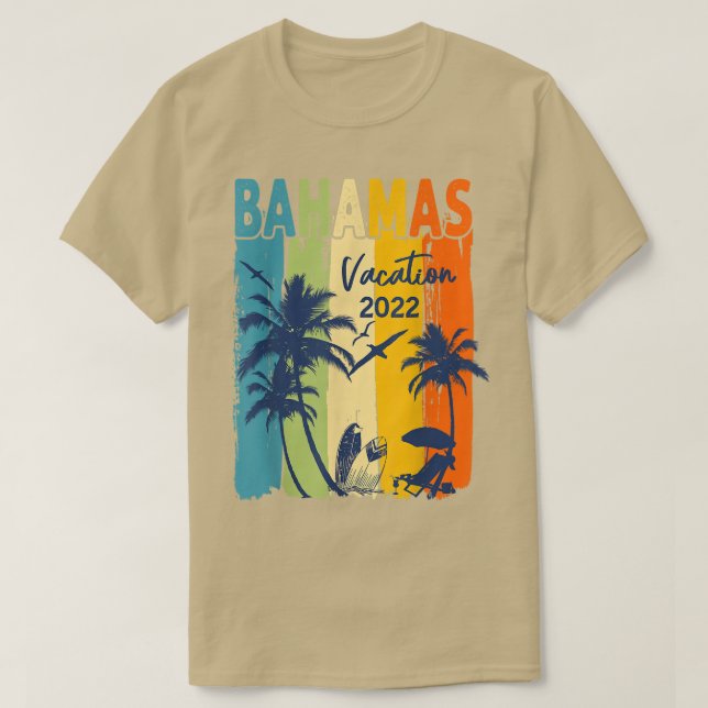 Retro Bahamas 2022 Caribe Family Vacation Matching T-Shirt (Design Front)
