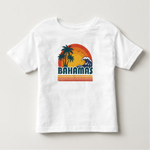 Retro Bahamas Beach Summer Sunset 70s Palm Tree Toddler T-shirt