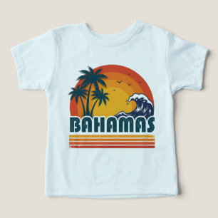 Retro Bahamas Beach Summer Sunset 70s Palm Tree Toddler T-shirt