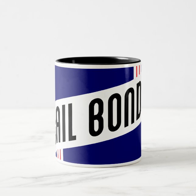 retro bail bonds Two-Tone coffee mug (Center)