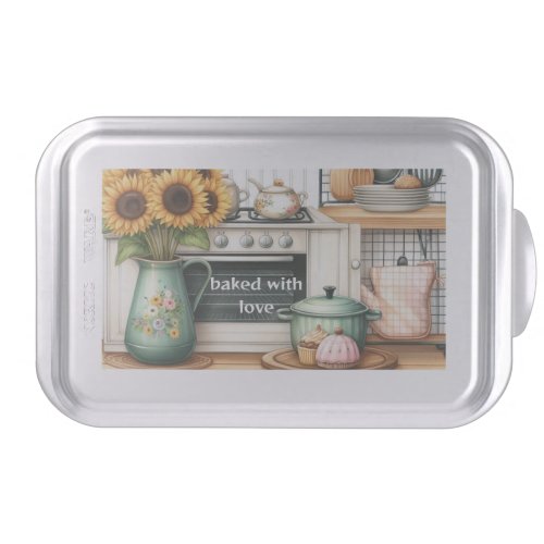 Retro Baked with Love Cute Kitchen Cake Pan