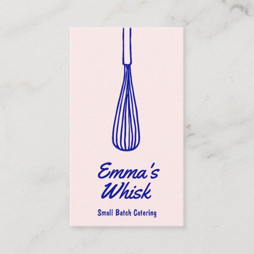 Retro Baker Hand Drawn Whisk Logo Business Card