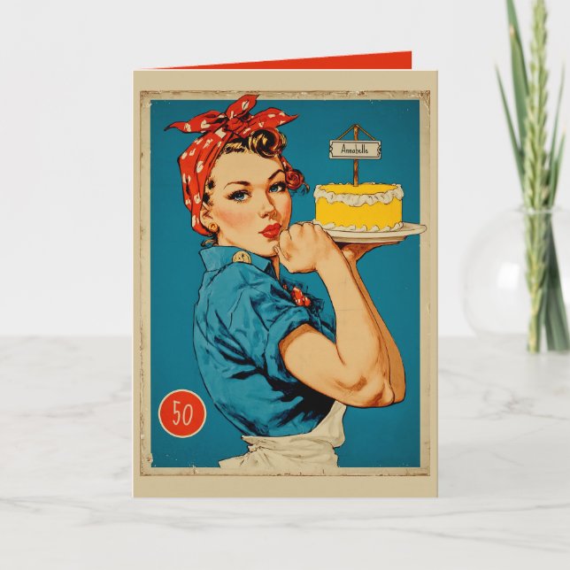Retro Baker Pin-Up  Card (Front)