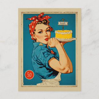 Retro Baker Pin-Up  Postcard
