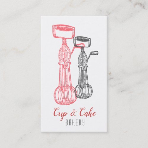 Retro Bakery Baker Pastry Chef Egg Beaters Business Card