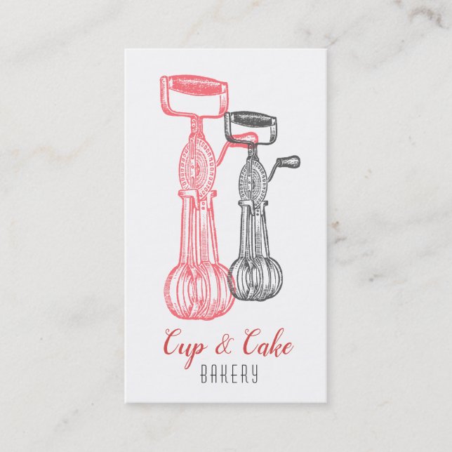 Retro Bakery, Baker, Pastry Chef, Egg Beaters Business Card (Front)