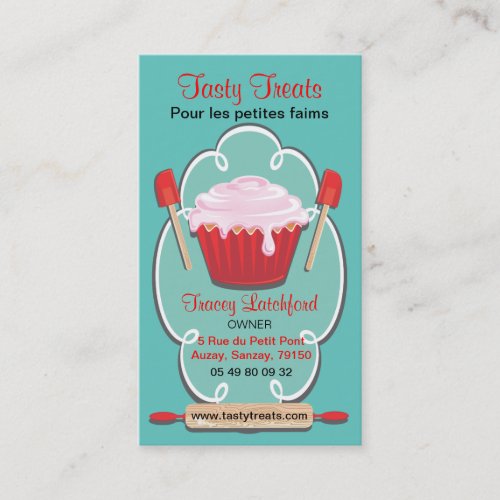 Retro bakery business cards