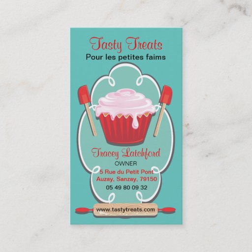 Customizable Retro bakery business cards