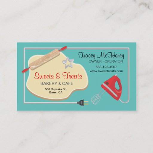 Customizable Retro Bakery Cookie Business card
