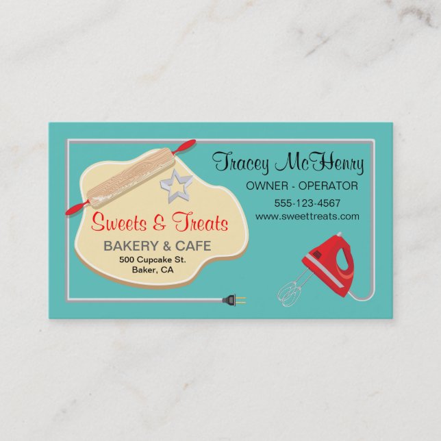 Retro Bakery Cookie Business card (Front)