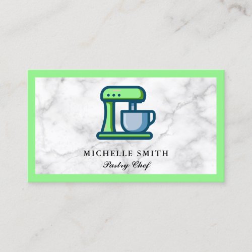 Retro Bakery Green Stand Mixer Pastry Cake Baker Business Card
