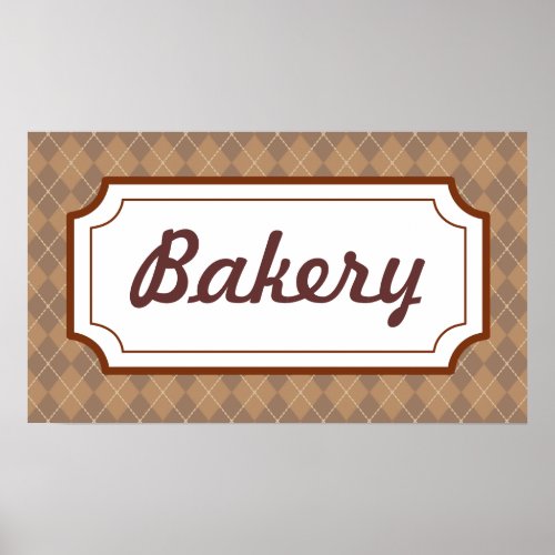 Retro Bakery Sign Poster