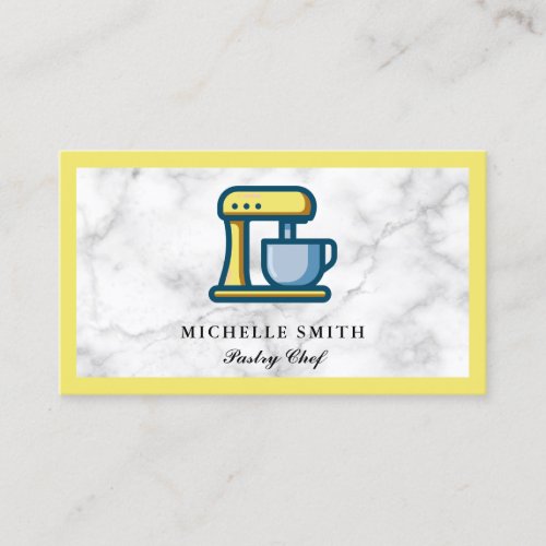 Retro Bakery Yellow Stand Mixer Pastry Cake Baker Business Card