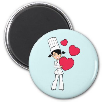 Retro Baking Girl Magnet by ShopDesigns at Zazzle