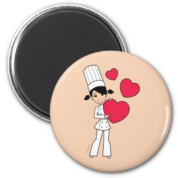 Retro Baking Girl Magnet by ShopDesigns at Zazzle