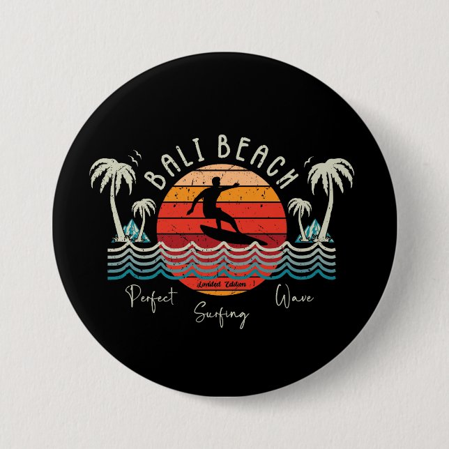 Retro Bali Beach Button (Front)