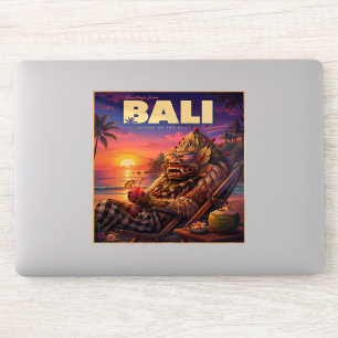 Retro Bali Paradise Travel Art Print Sticker