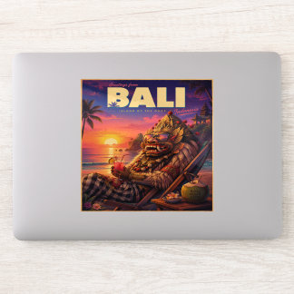 Retro Bali Paradise Travel Art Print Sticker