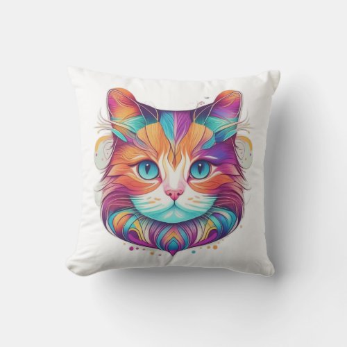 Retro Balinese Throw Pillows _ Elegant Retro Cat