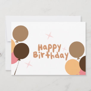Retro Balloons Happy Birthday Card