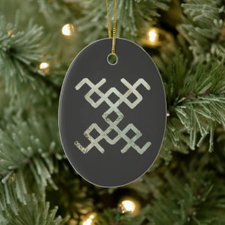 Retro Baltic Pattern Change Traditional Hand Drawn Ceramic Ornament