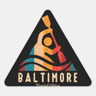 Retro Baltimore Kayaking Triangle Sticker