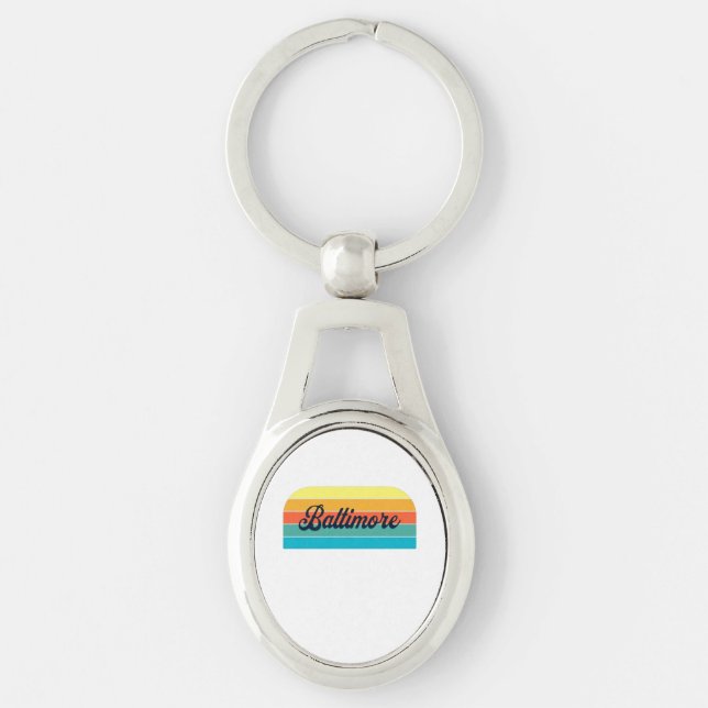 Retro Baltimore  Keychain (Front)