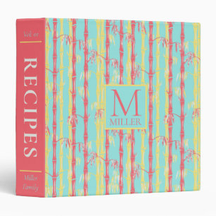 Retro Bamboo Recipe 3 Ring Binder