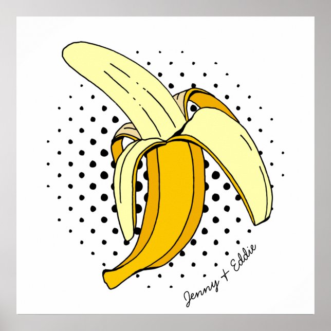 Retro Banana Comic Book Food Pop Art Poster (Front)