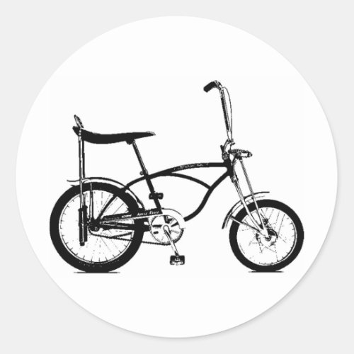 Retro Banana Seat Bike Classic Round Sticker