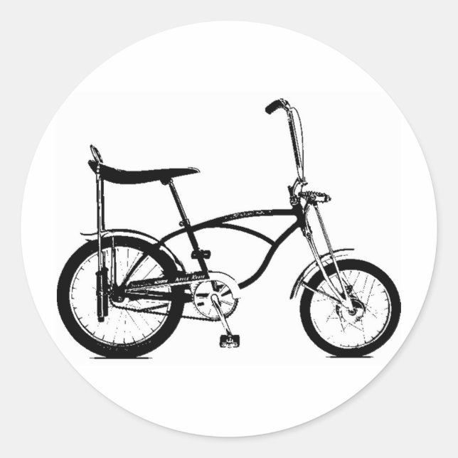 Retro Banana Seat Bike Classic Round Sticker (Front)