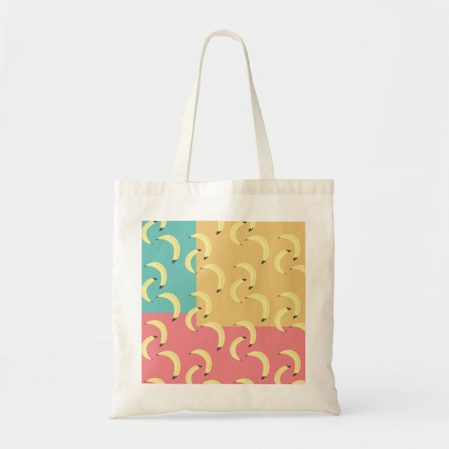 Retro Bananas Colorful Shapes Tote Bag (Front)