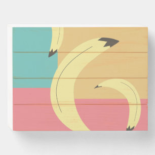 Retro Bananas Colorful Shapes Wooden Box Sign