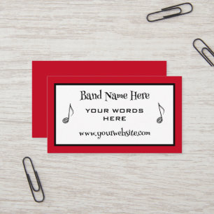 Retro Band Music Note Business Cards