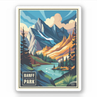 Retro Banff National Park Sticker