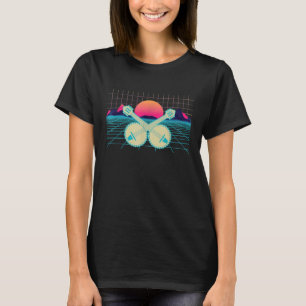 Retro Banjo Mountains And Sun 80s Graphic 1 T-Shirt