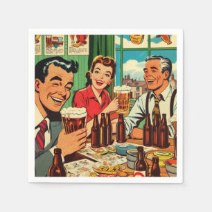 Retro Bar Beer Comics Napkins