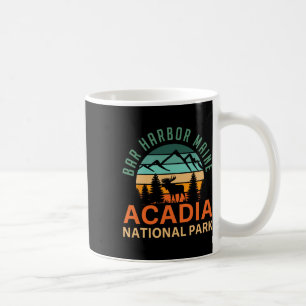Retro Bar Harbor Maine Acadia National Park Moose Coffee Mug