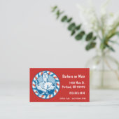 Retro Barber Badge Business Card (Standing Front)