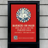 Wall Art Print Barbershop retro poster, barber shop beard shaving, Gifts &  Merchandise