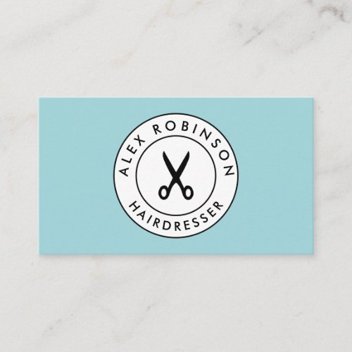 Retro barber circle scissors logo business card