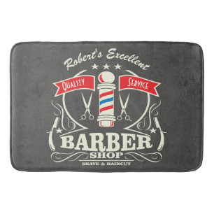 Retro Barber Stylist Work Floor Mat Gray