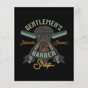 Retro Barber Vintage Barbershop Shve Grooming Flyer