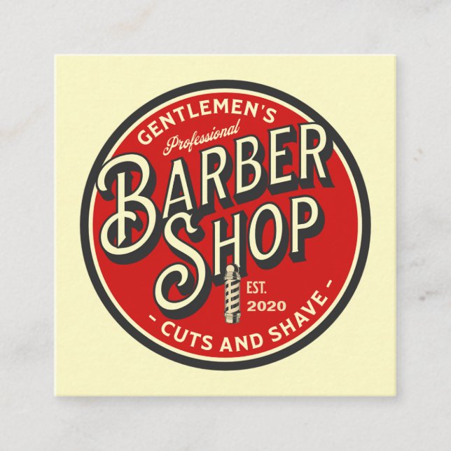 Retro Barbershop  Business Card (Front)