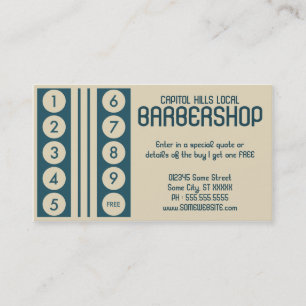 retro barbershop punch card